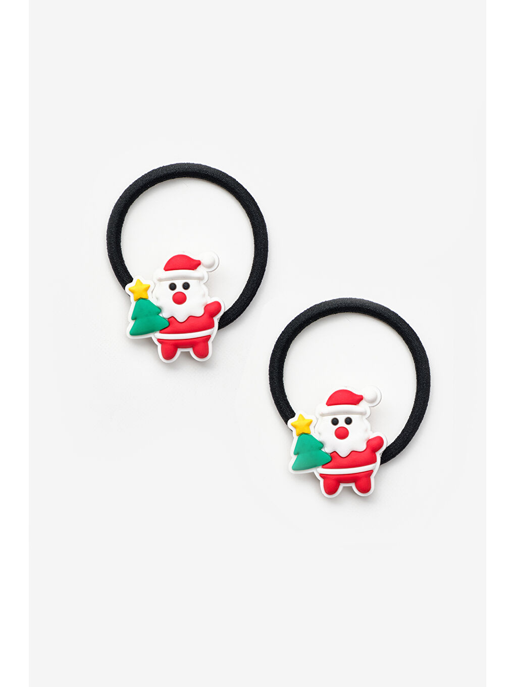 Karışık Çok Renkli Noel Baba Figürlü Kız Çocuk Yılbaşı Lastik Toka Set