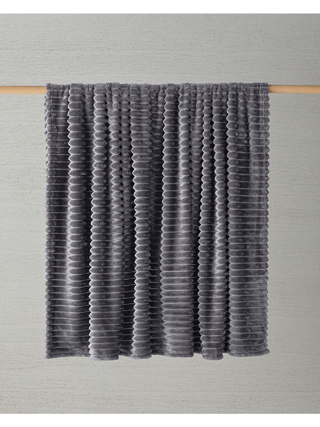 Modern Line Çizgili Super Soft Çift Kişilik Battaniye 200x220 cm Koyu Gri