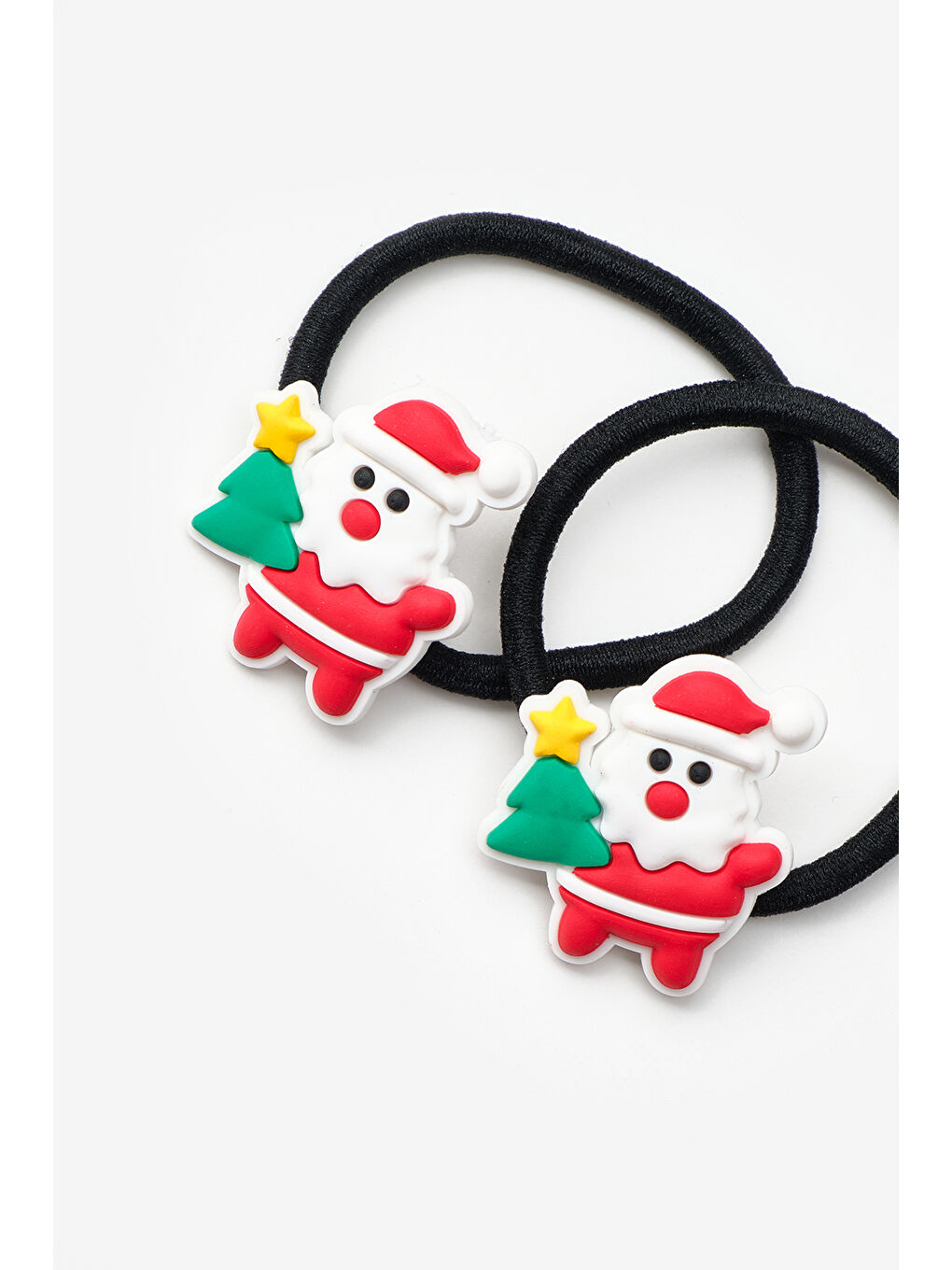 Karışık Çok Renkli Noel Baba Figürlü Kız Çocuk Yılbaşı Lastik Toka Set-1