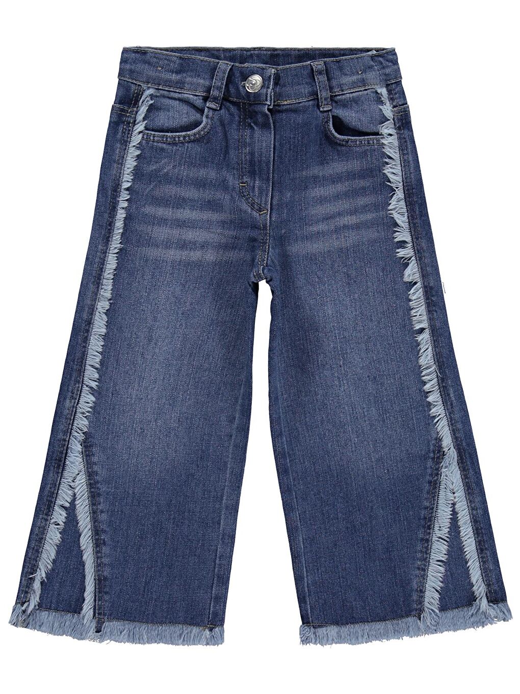 Girls Püsküllü 2-5 Yaş Pantolon Jean - Mavi 4-5 Yaş