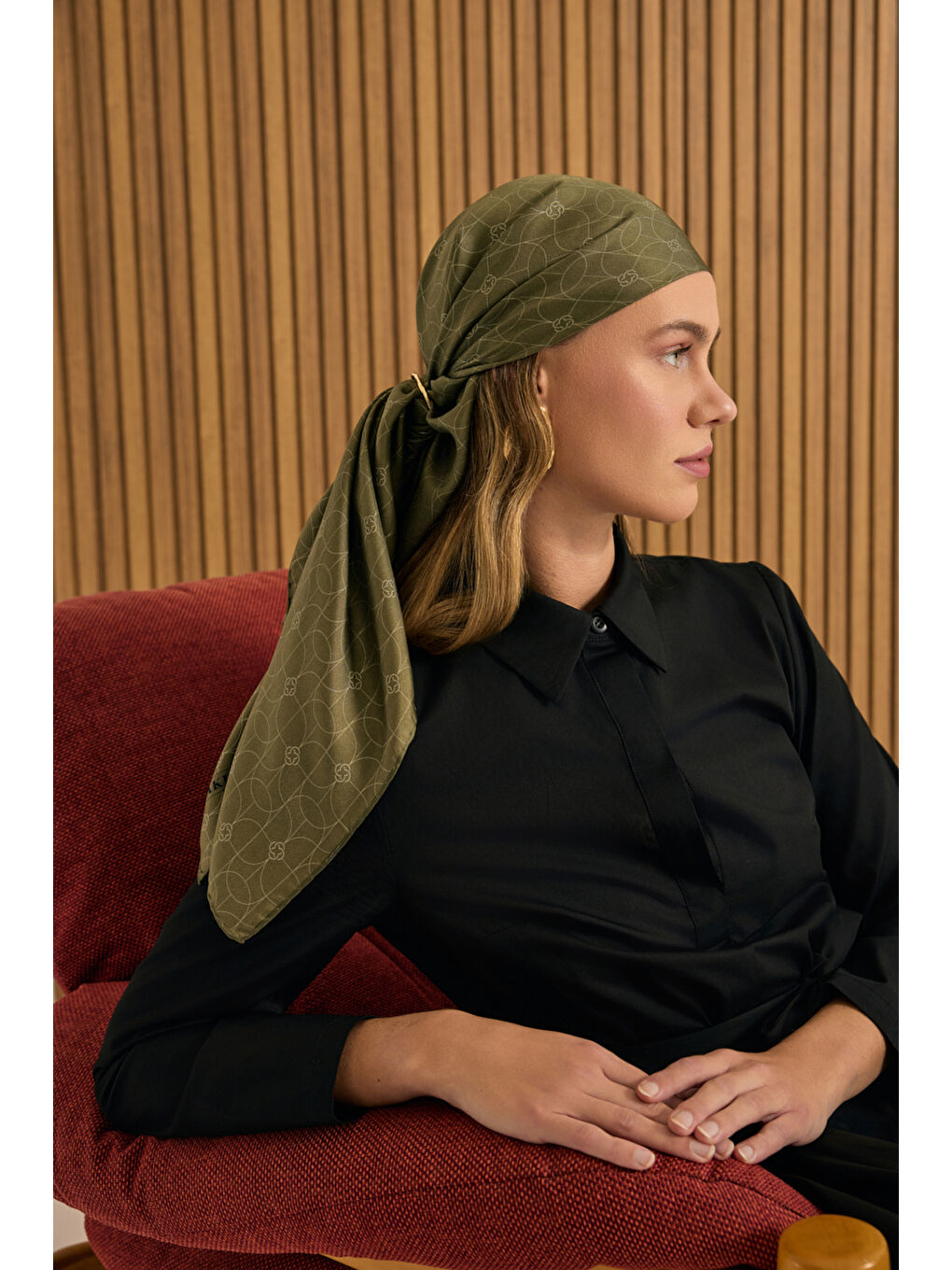 Sarı Burgulu Halka Metal Eşarp Yüzüğü