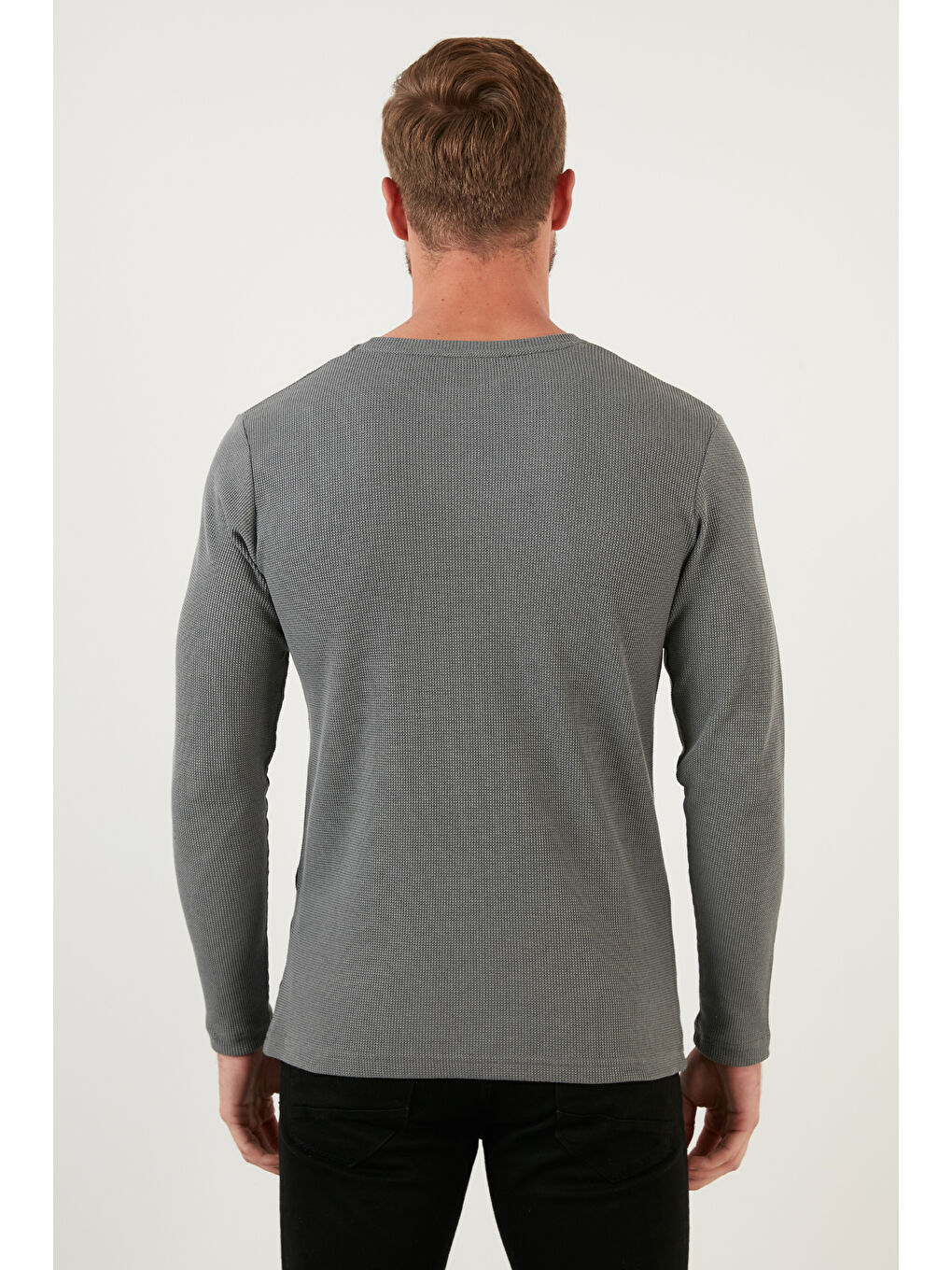 Siyah Pamuklu Bisklet Yaka Slim Fit Basic 3'lü Paket Sweat 5905073S3-4