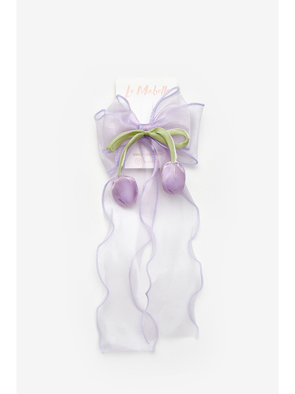 Lila Lale Figürlü Sallantılı Kız Çocuk Otomatik Toka