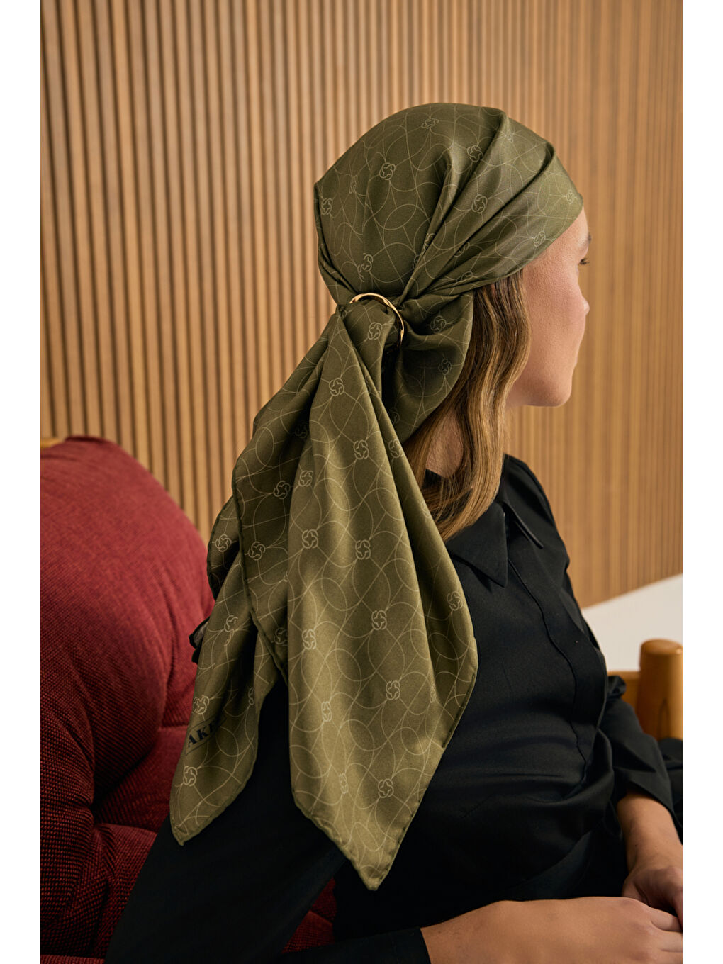 Sarı Burgulu Halka Metal Eşarp Yüzüğü-1