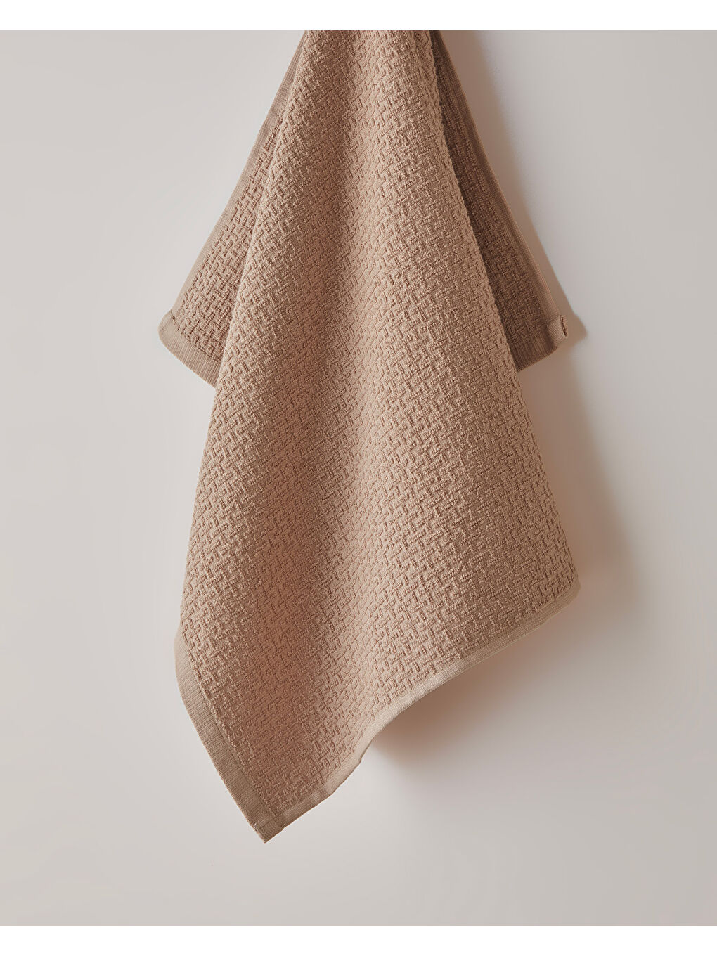 Pembe Grid Pamuk Yüz Havlusu 50x70 cm Somon-1