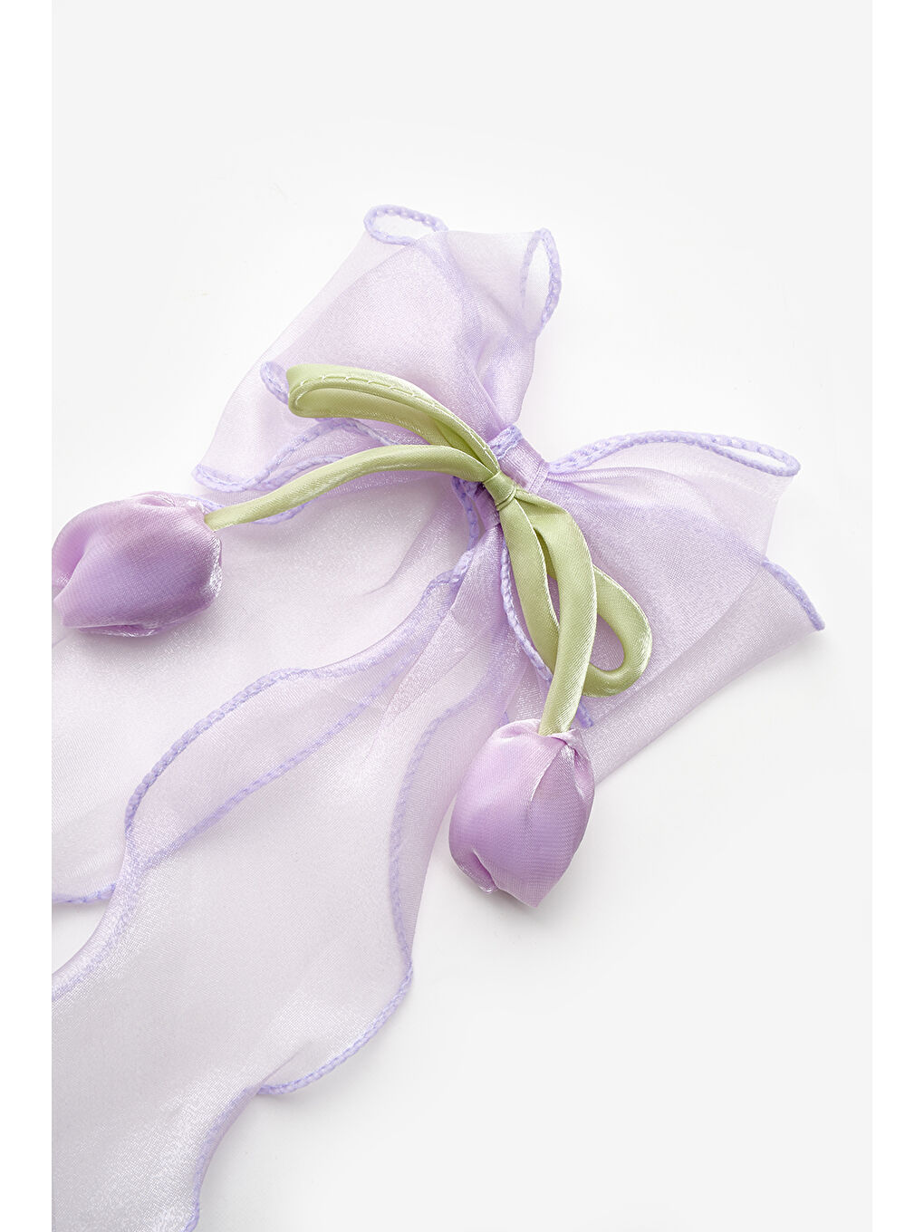 Lila Lale Figürlü Sallantılı Kız Çocuk Otomatik Toka-1