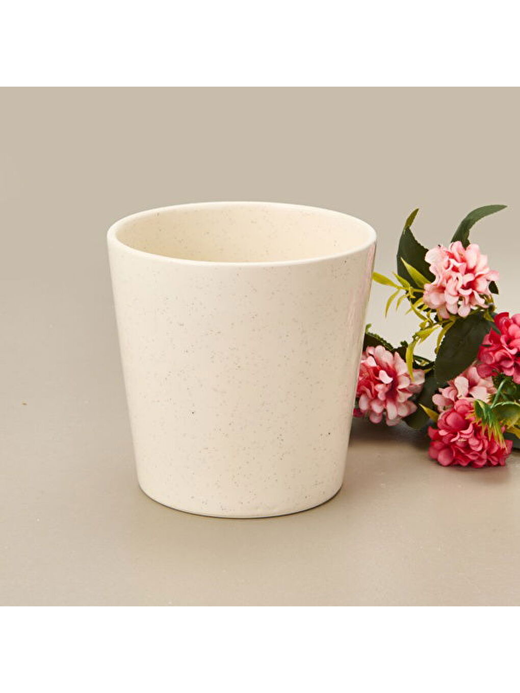 Seramik Saksı - Beyaz - 13x13x13 cm-3