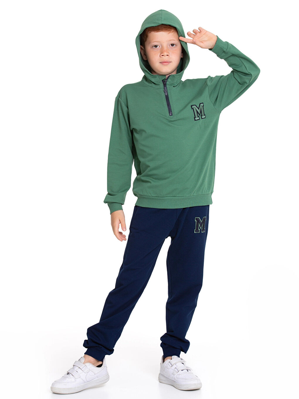 Haki M. Nakışlı Fermuarlı Eşofman Takımı 54404-1