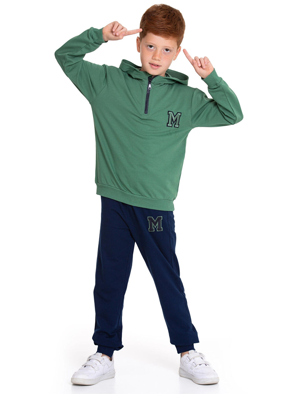 Haki M. Nakışlı Fermuarlı Eşofman Takımı 54404-3