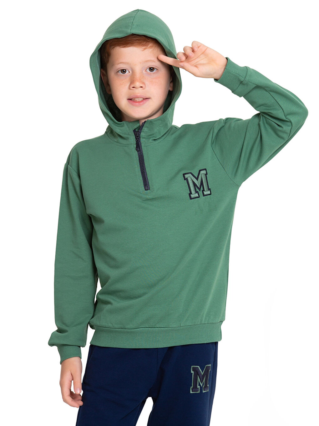 Haki M. Nakışlı Fermuarlı Eşofman Takımı 54404-4