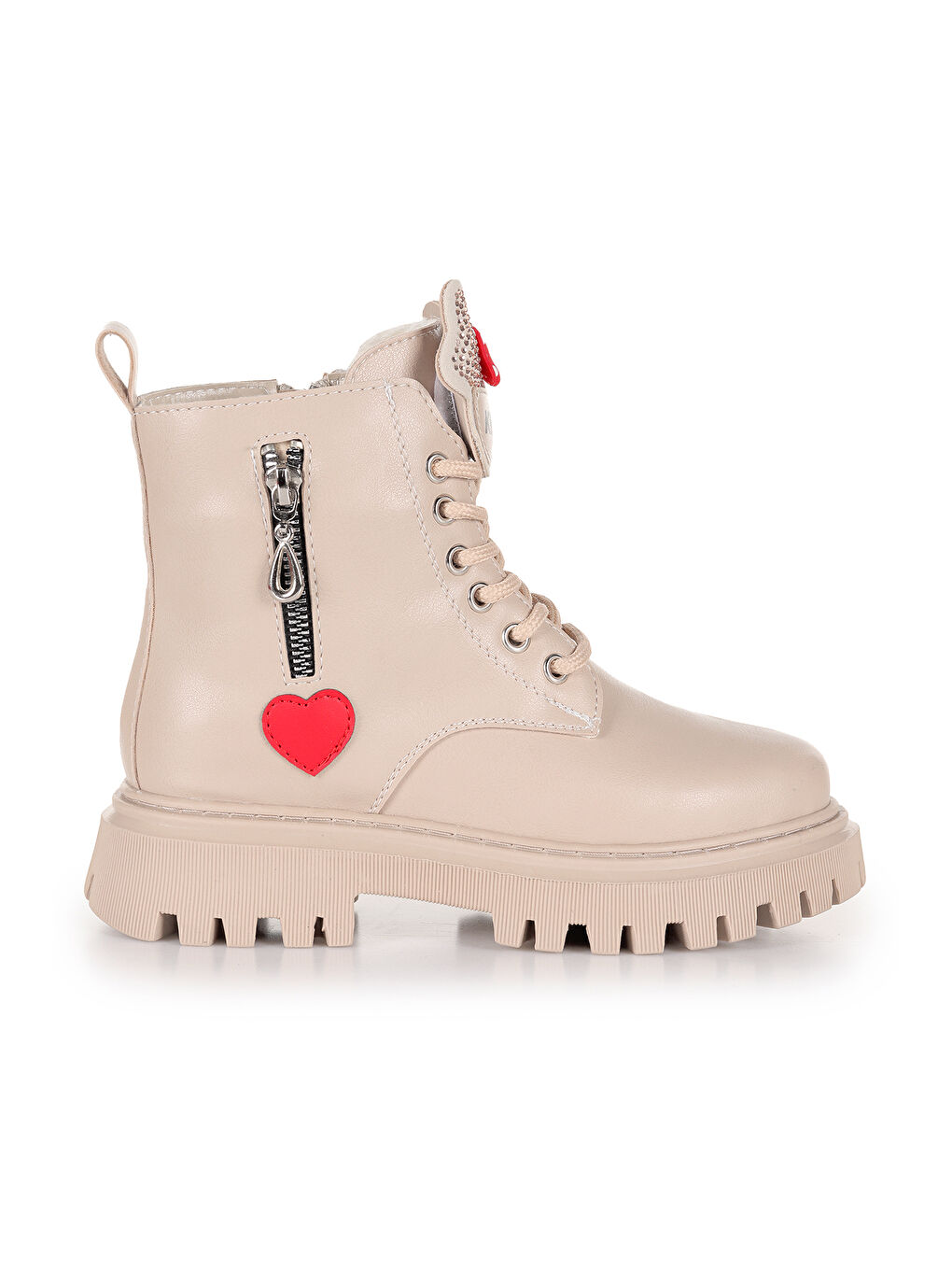 Bej Bella Günlük Fermuarlı Kız Çocuk Bot Ayakkabı-3