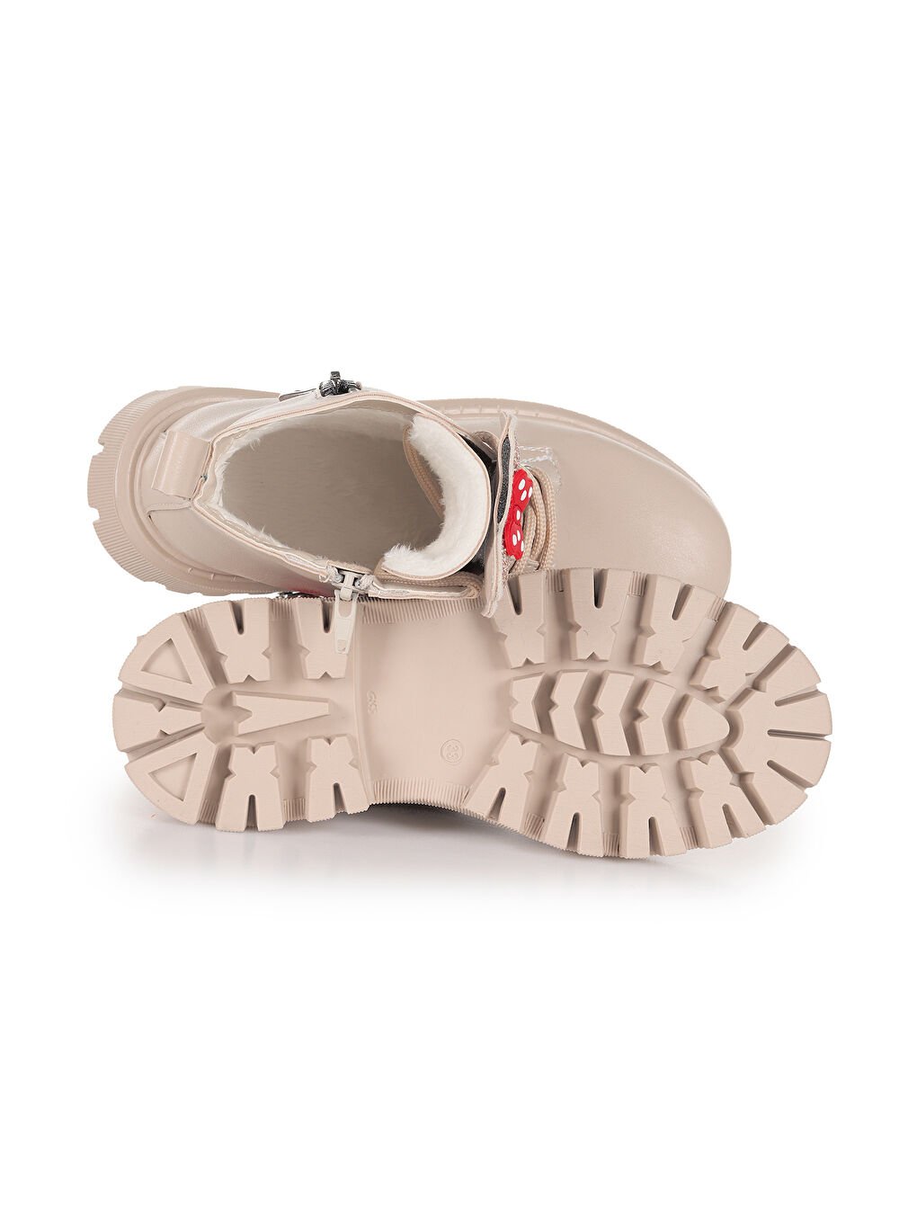 Bej Bella Günlük Fermuarlı Kız Çocuk Bot Ayakkabı-4
