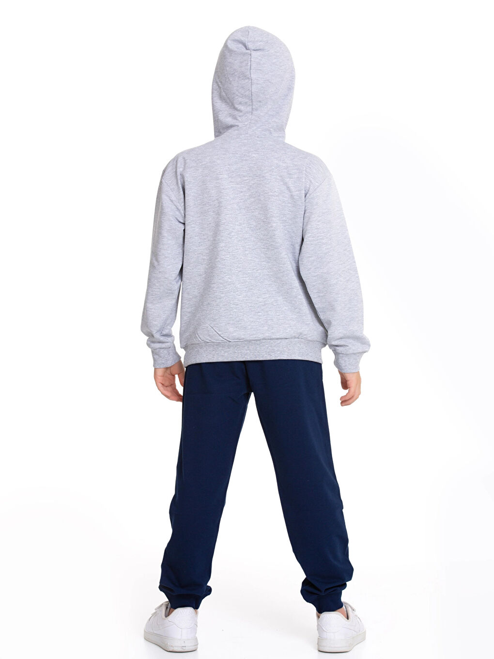 Gri M. Nakışlı Fermuarlı Eşofman Takımı 54404-4