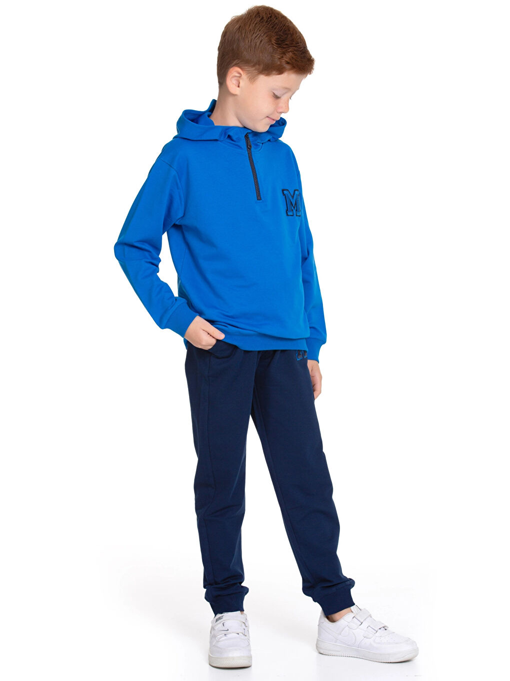 Mavi M. Nakışlı Fermuarlı Eşofman Takımı 54404-2