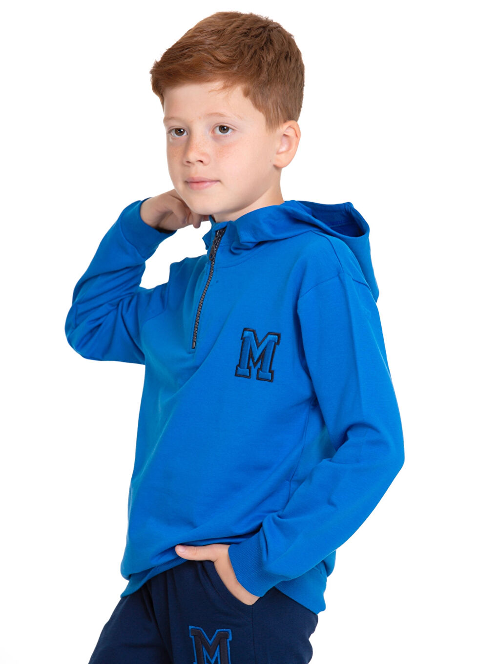 Mavi M. Nakışlı Fermuarlı Eşofman Takımı 54404-3