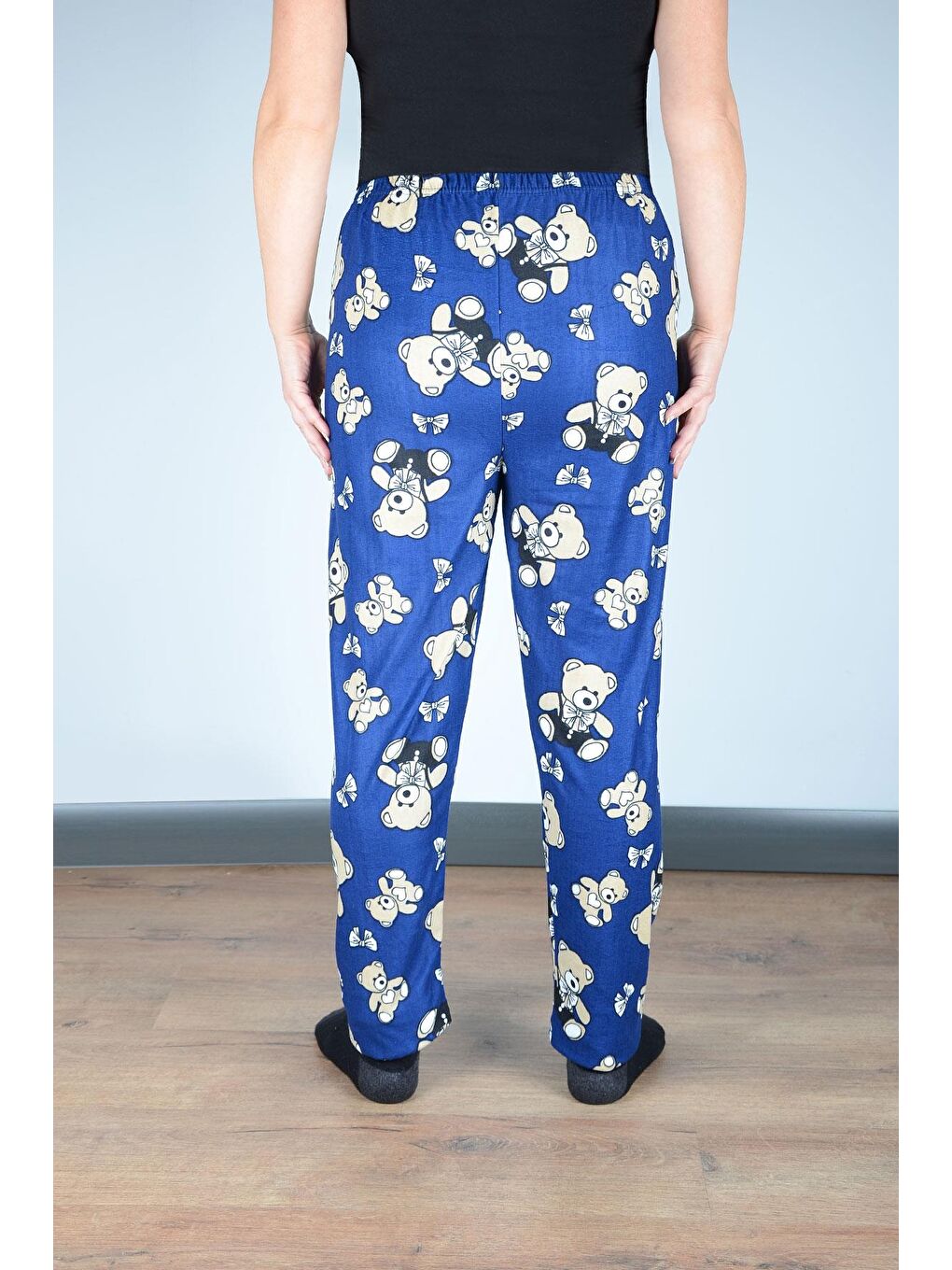 Kadın Süet Pijama Tek Alt | Mavi Ayıcık-2