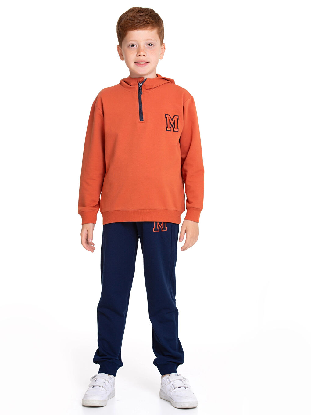 Kahverengi M. Nakışlı Fermuarlı Eşofman Takımı 54404-1