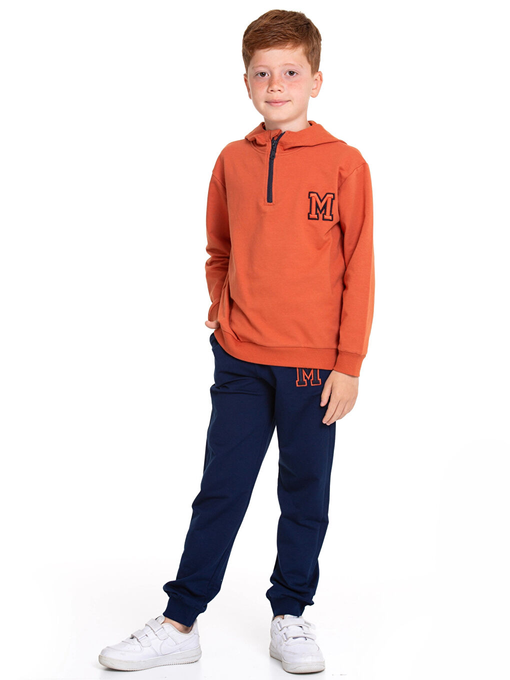 Kahverengi M. Nakışlı Fermuarlı Eşofman Takımı 54404-2