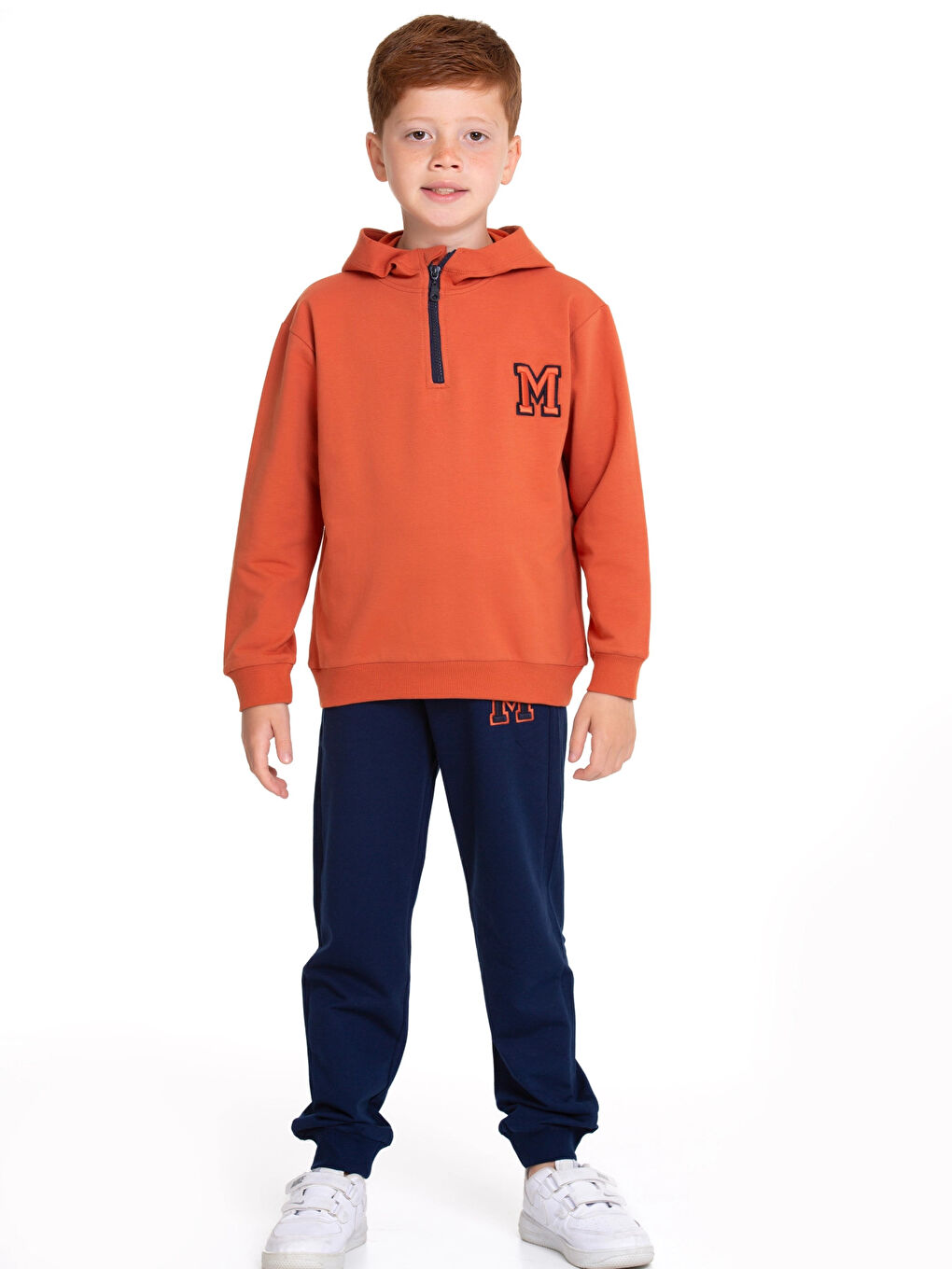 Kahverengi M. Nakışlı Fermuarlı Eşofman Takımı 54404-3