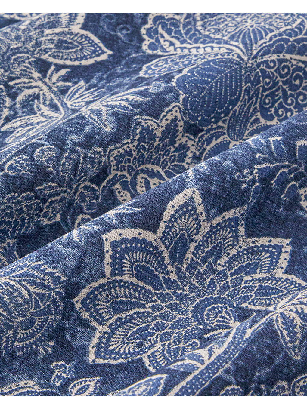 Boho Bloom Pamuk Çift Kişilik Nevresim Takımı 200x220 cm Lacivert-4