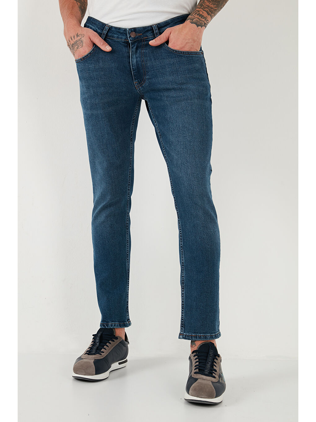 Buratti Lacivert Pamuklu Regular Fit Normal Bel Boru Paça Jeans 2212S18PARMA