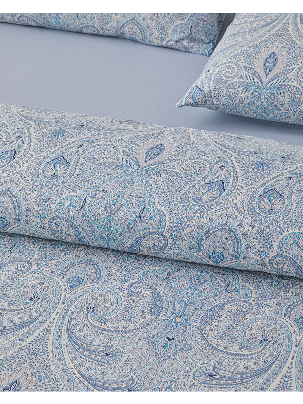 Boho Chic Pamuk Çift Kişilik Nevresim Takımı 200x220 cm Mavi-2