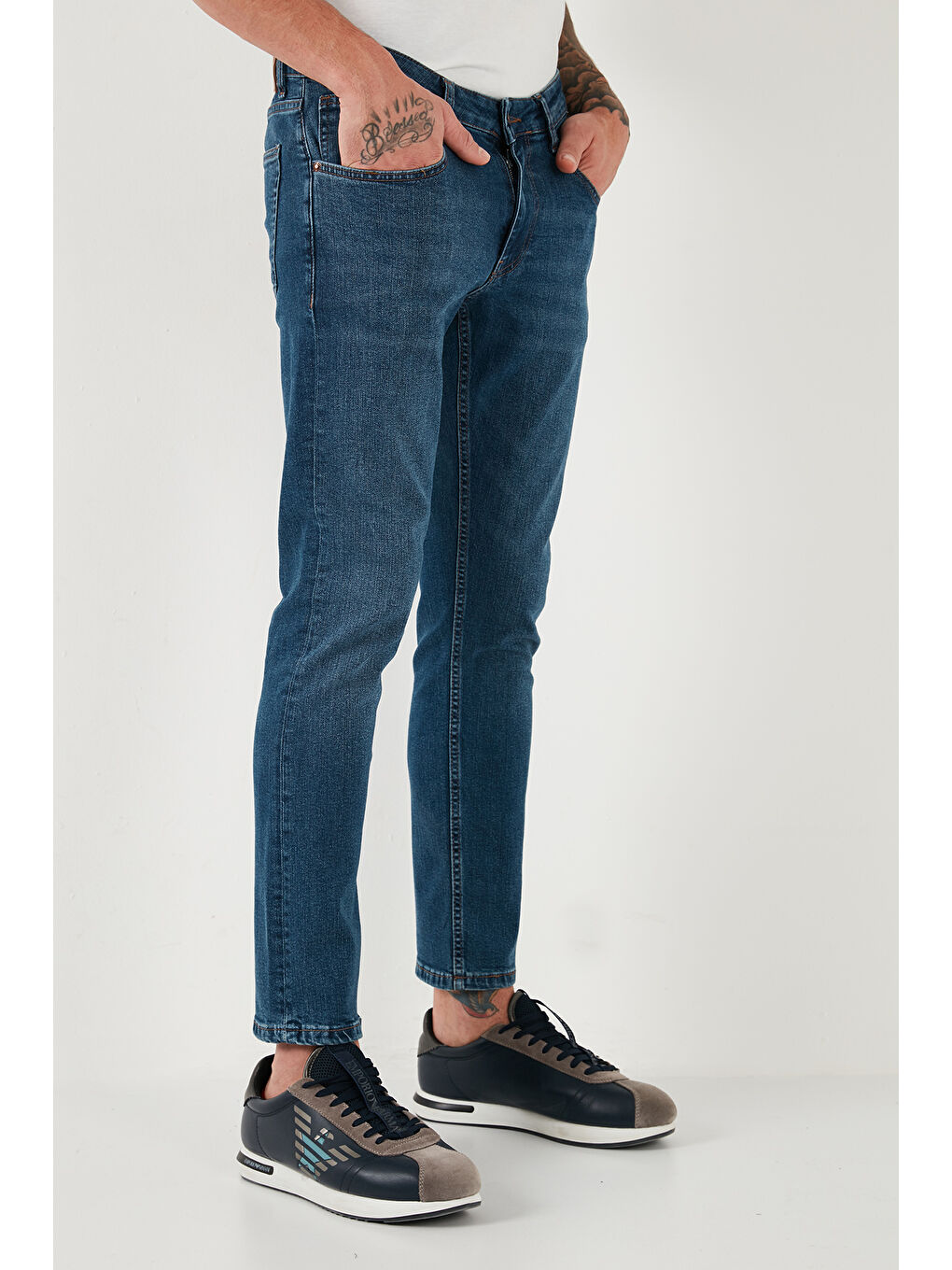 Buratti Lacivert Pamuklu Regular Fit Normal Bel Boru Paça Jeans 2212S18PARMA - 3