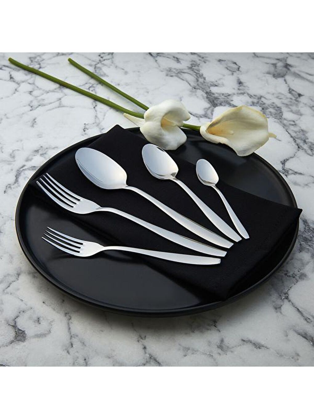 Gri Sahra 30 Parça Çatal Kaşık Seti-1