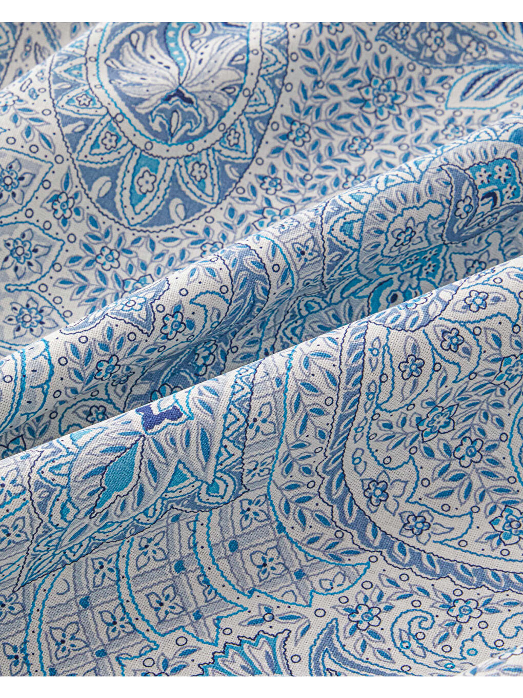 Boho Chic Pamuk Çift Kişilik Nevresim Takımı 200x220 cm Mavi-4