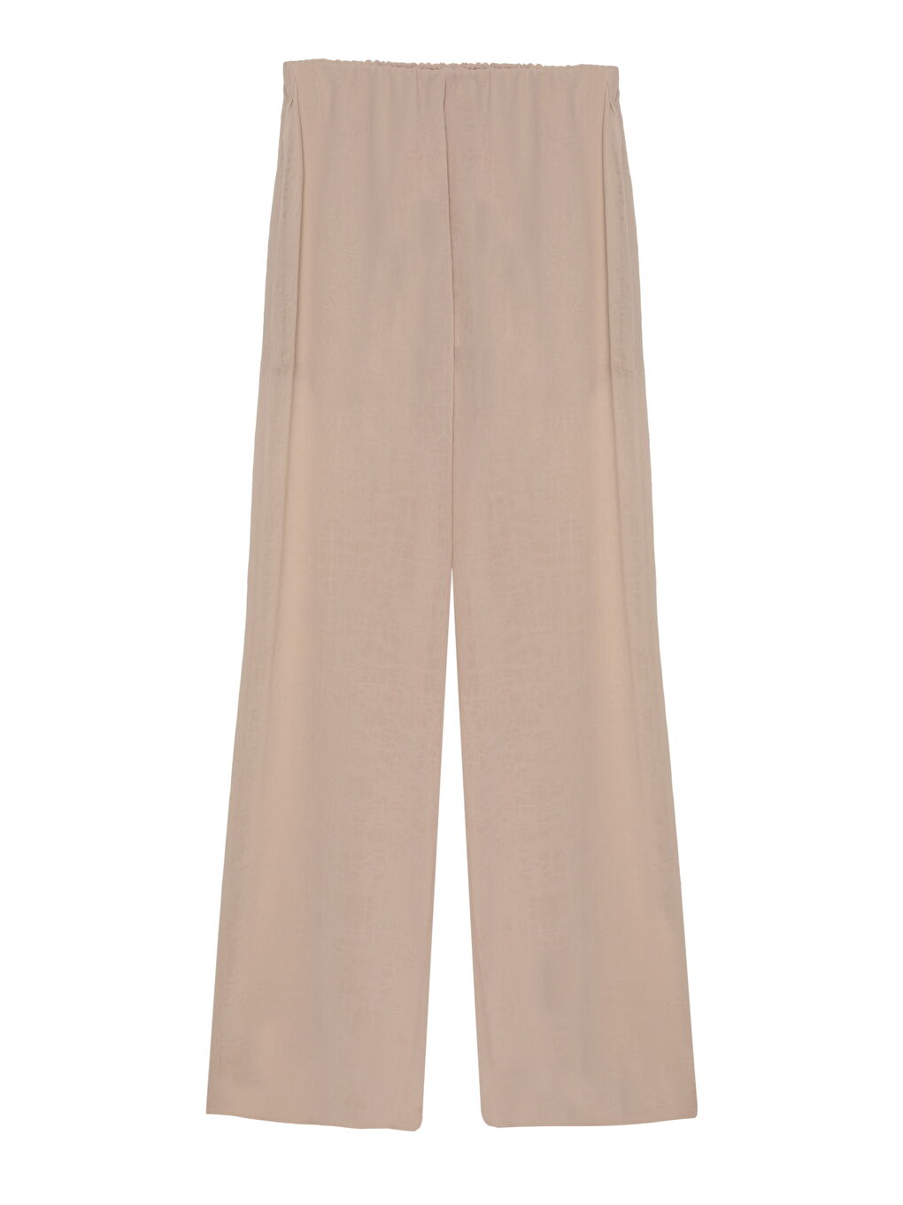 Yandan Fermuarlı Bol Paça Pantolon Bej-1