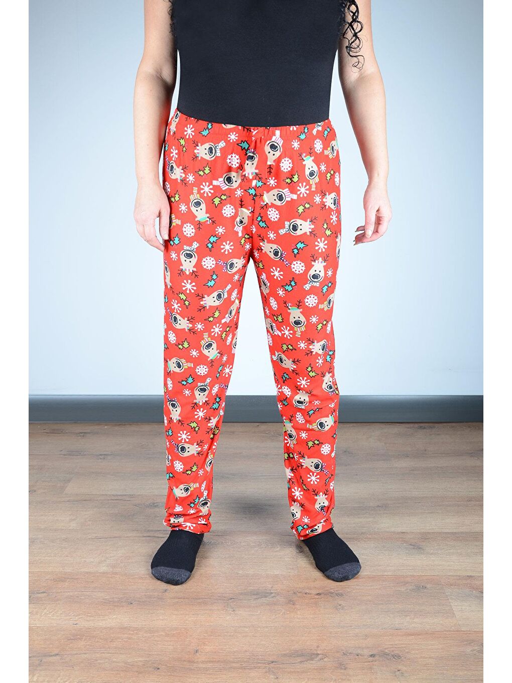 Kadın Süet Pijama Tek Alt | Kırmızı Geyik