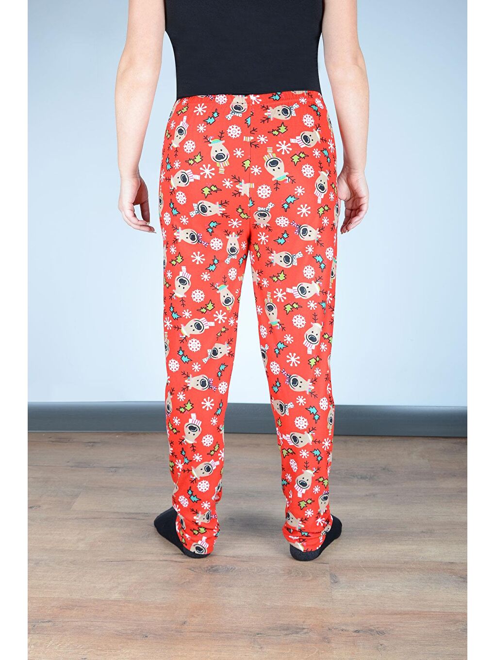 Kadın Süet Pijama Tek Alt | Kırmızı Geyik-2