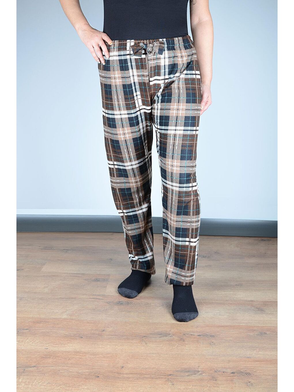 Kahverengi Kadın Süet Pijama Tek Alt | Kahve