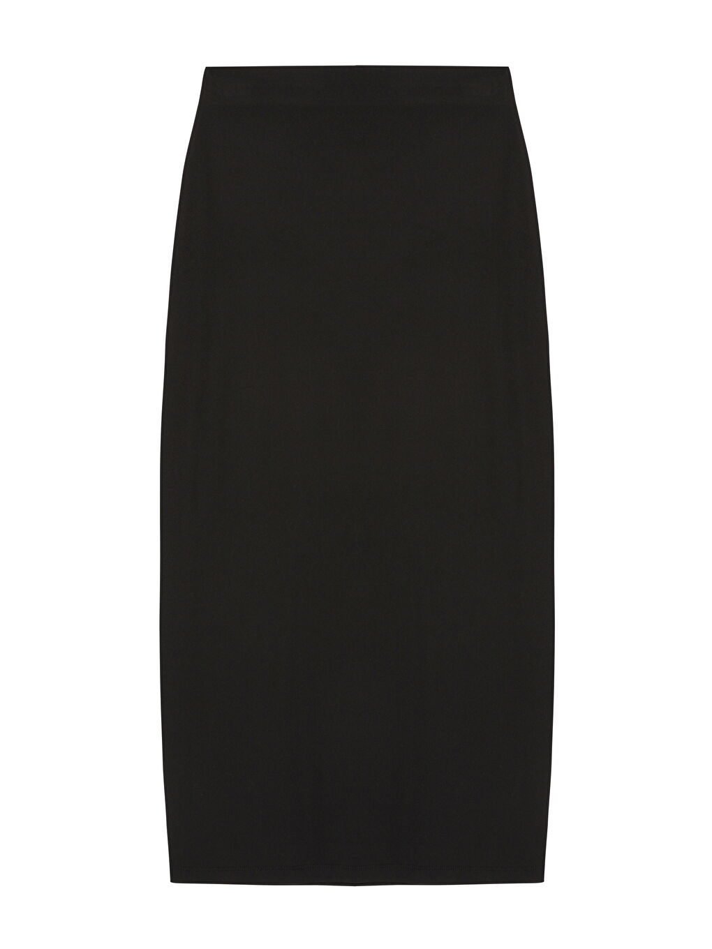 Midi Boy Düz Etek Siyah