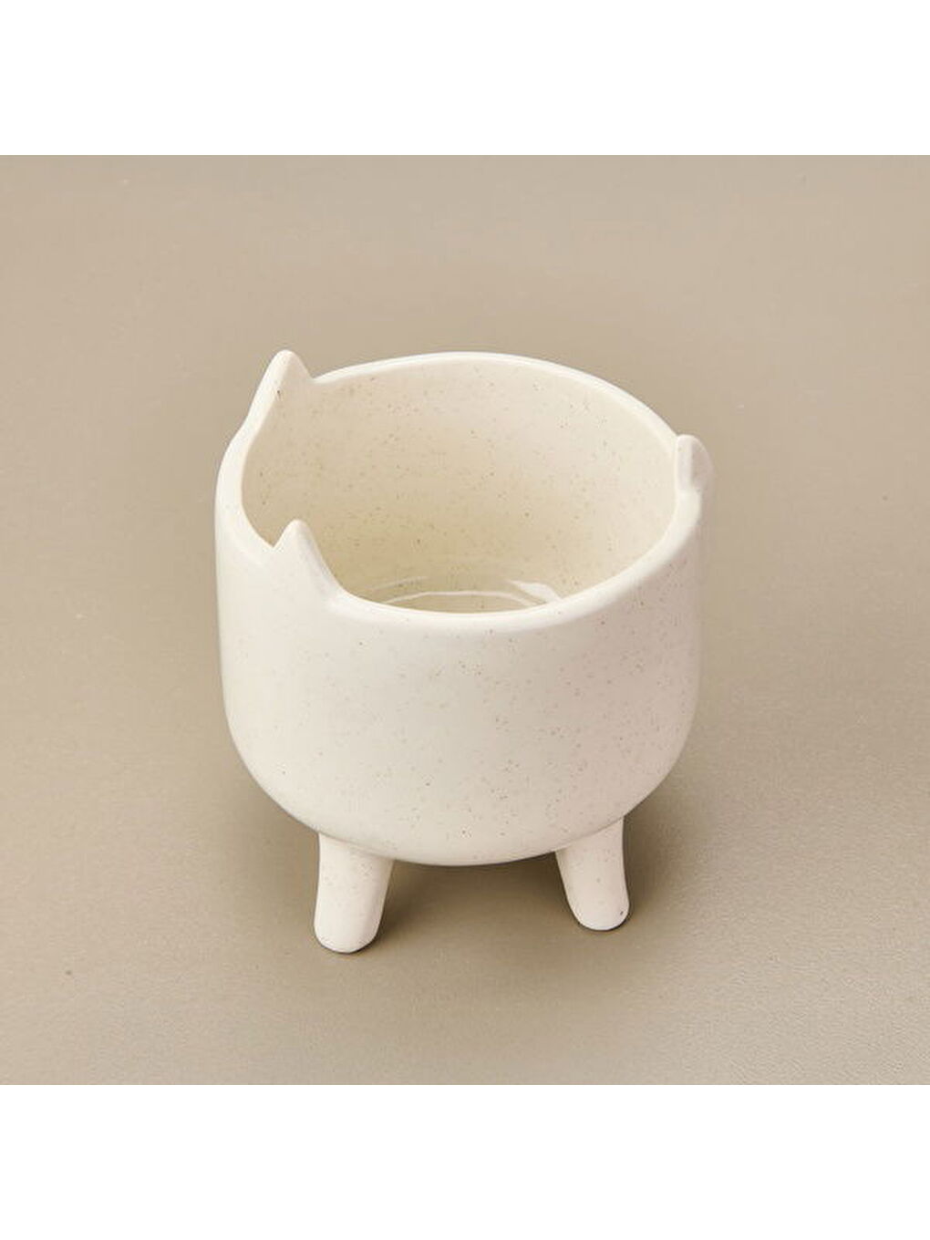 Ayaklı Seramik Saksı - Beyaz - 14x14x15,5 cm-1