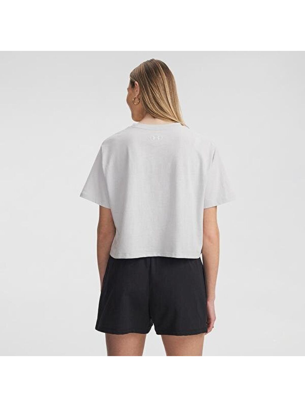 Rival Boxy Solid Kadın Gri Yuvarlak Yaka Tişört-1