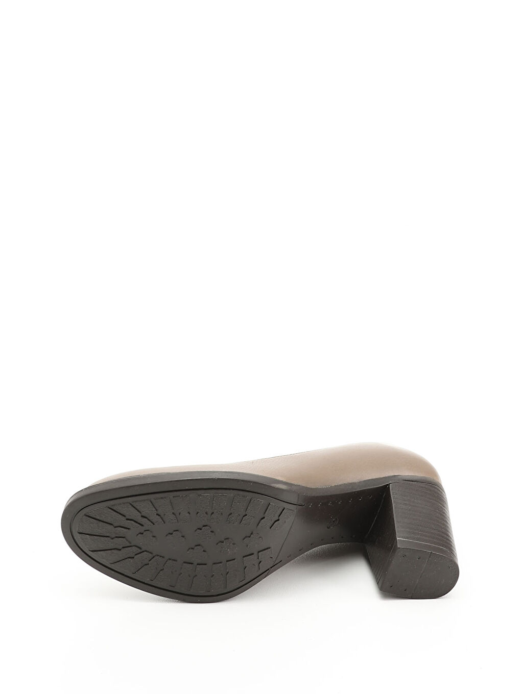 Sarı Kadın VİZON-FÜME Orta Kalın Topuklu Hakiki Deri Ayakkabı-3