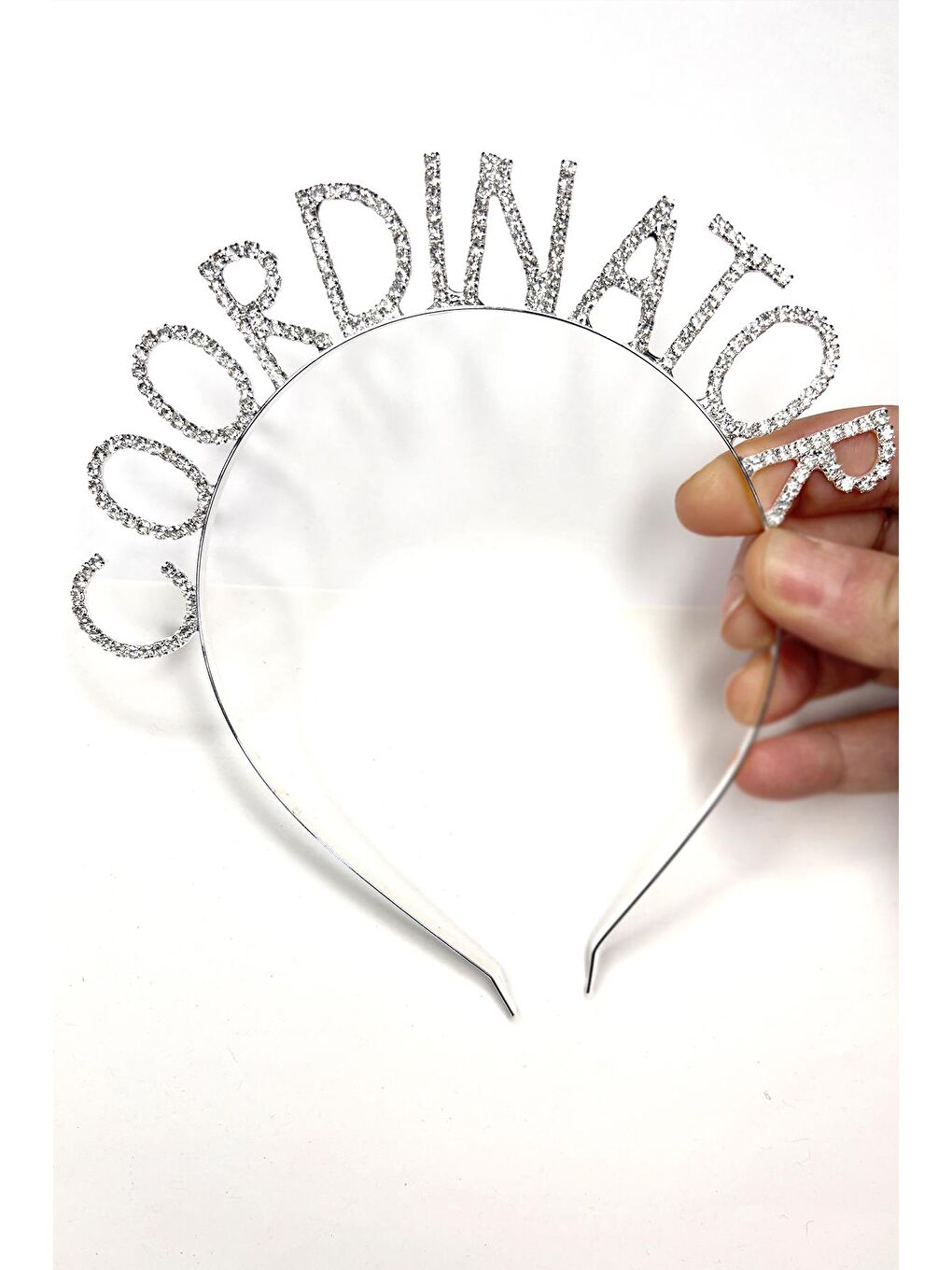 Gri Coordinator Kristal Taşlı Parti Tacı-2