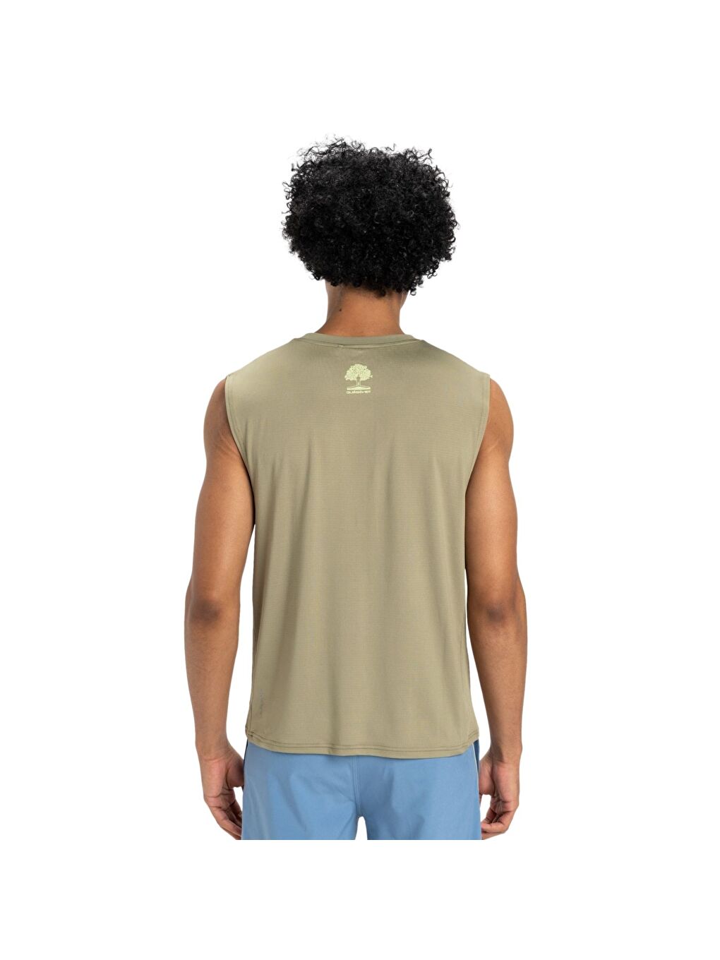 Haki Lap Time Muscle Erkek Kolsuz Tişört-3