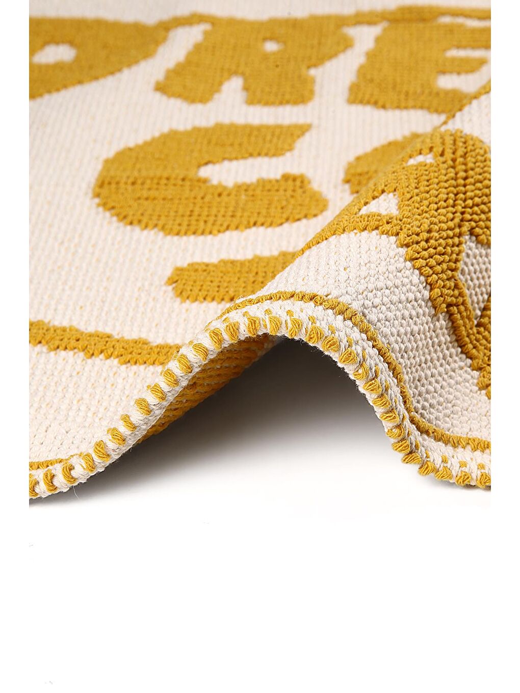 Lila Dreams Come True Doğal Pamuklu 2'li Banyo Paspas Seti 60x100+50x60 Cm - Ekru/Hardal-3