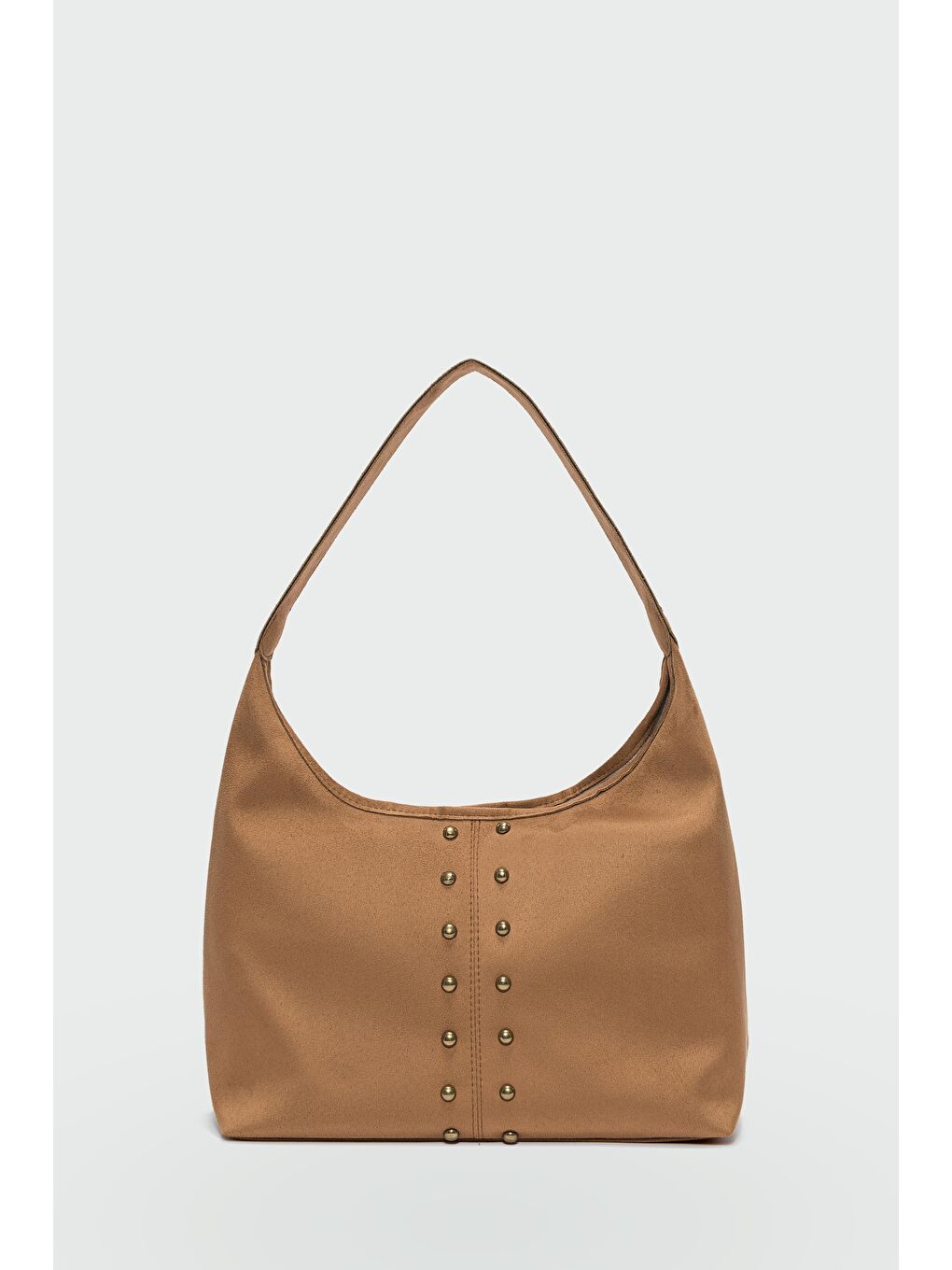 Kahverengi Moka Troklu Süet Omuz Çantası Camel