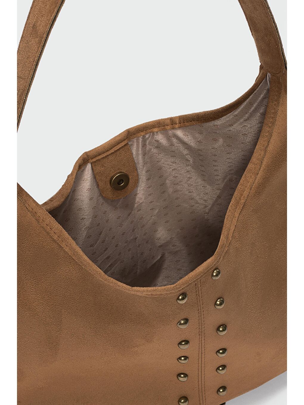 Kahverengi Moka Troklu Süet Omuz Çantası Camel-2