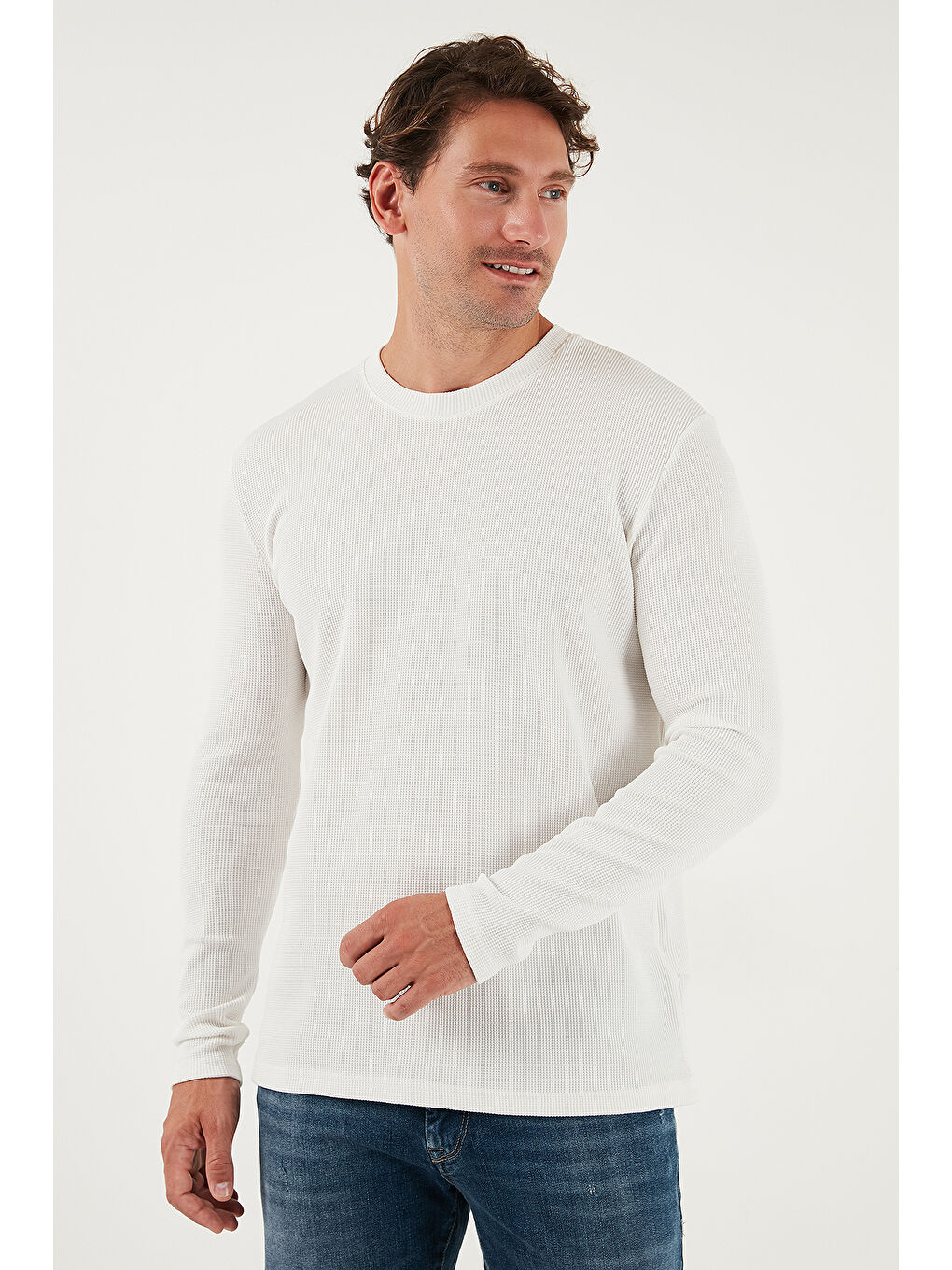 Haki Pamuklu Bisklet Yaka Slim Fit Basic 3'lü Paket Sweat 5905073S3-2