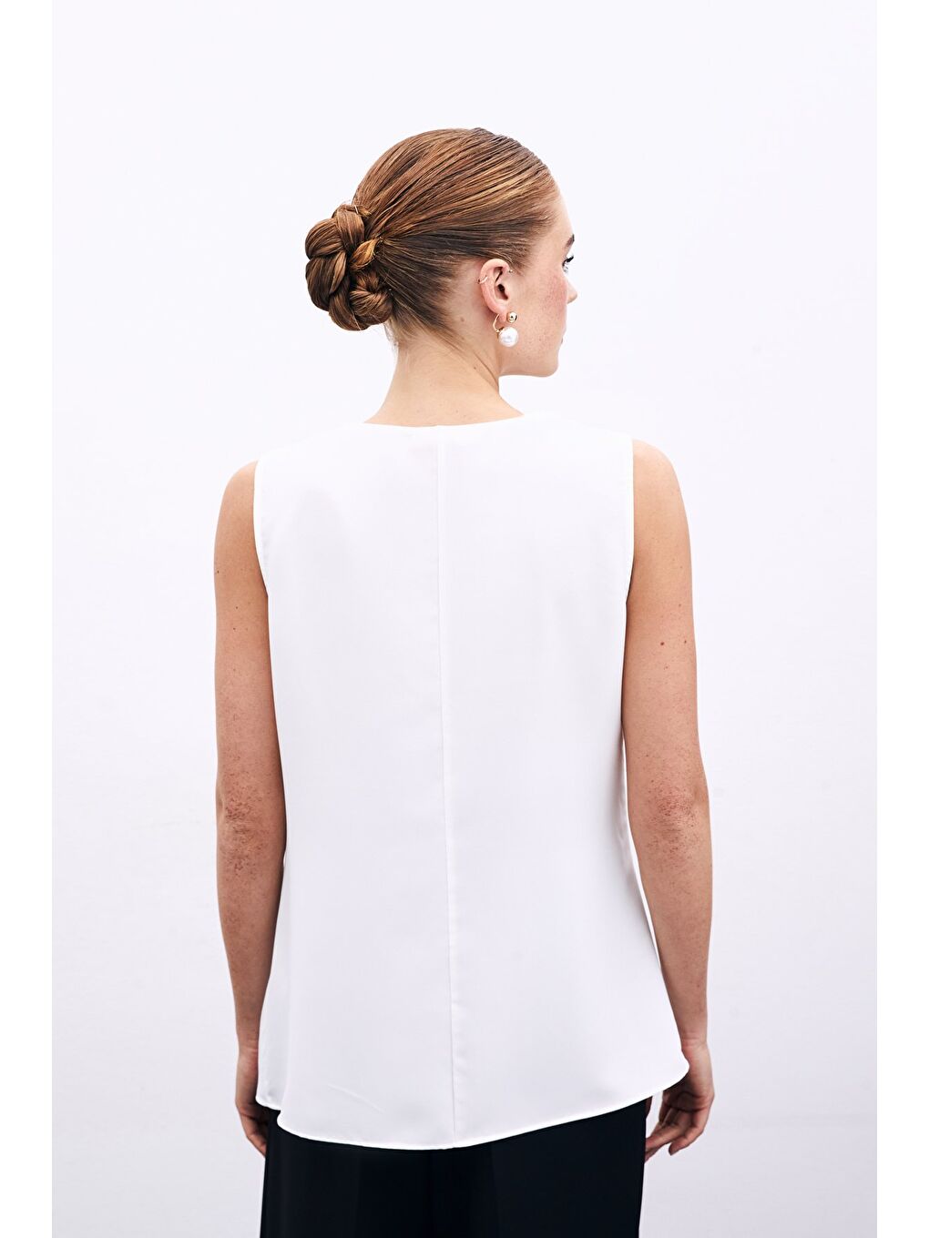 Degaje Yaka Bluz - Ekru-7