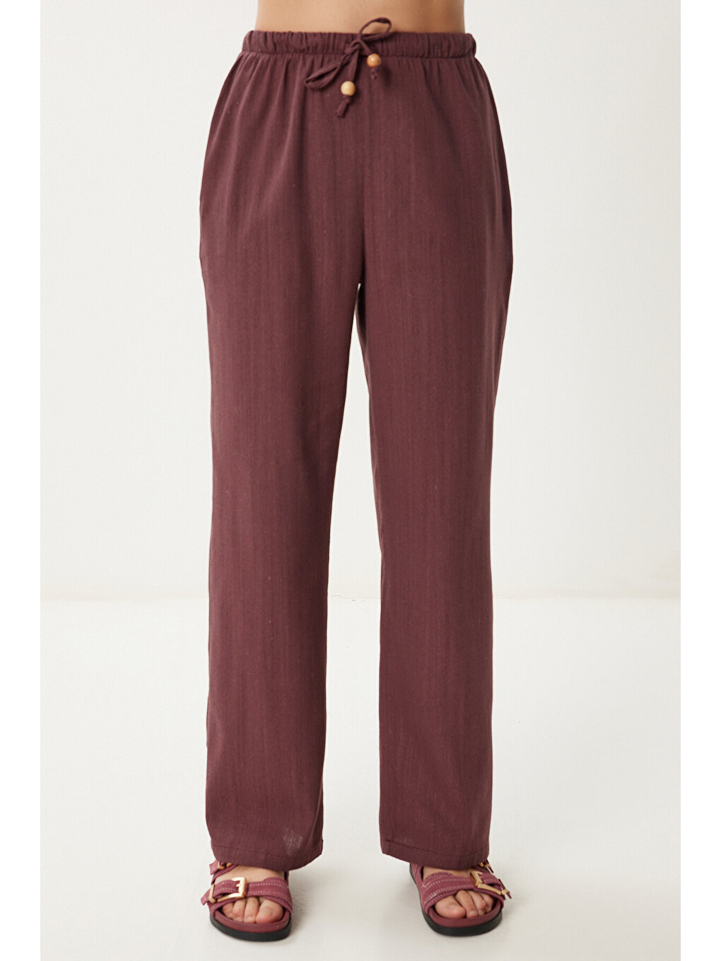 Mürdüm Keten Bluz Pantolon Takım MÜRDÜM HMC0001-4