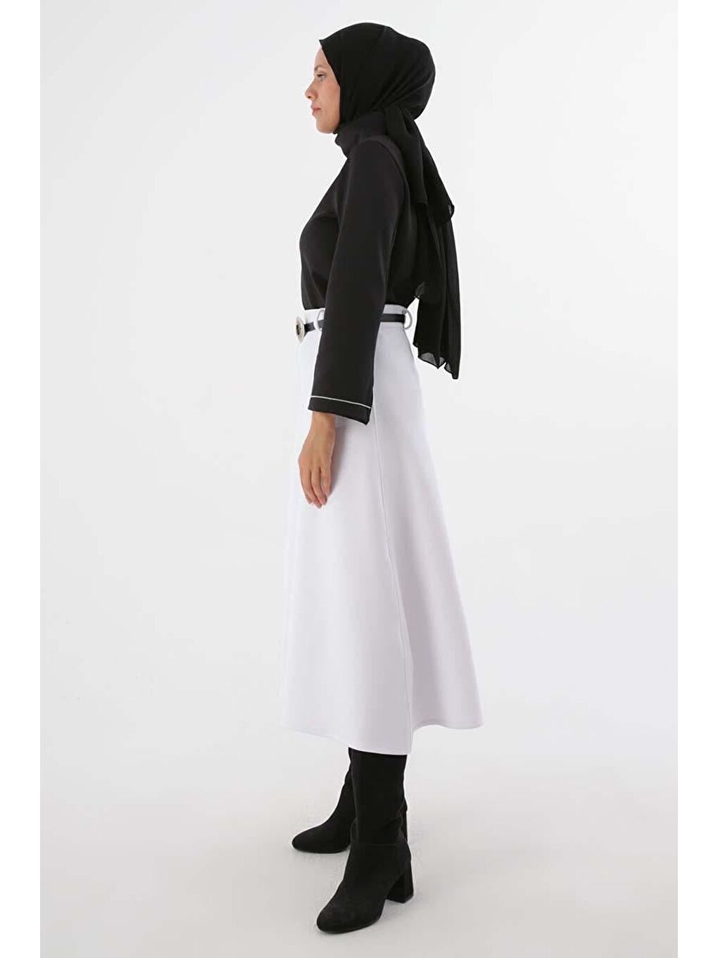 Beyaz-Kemerli Scuba Çan Etek-2