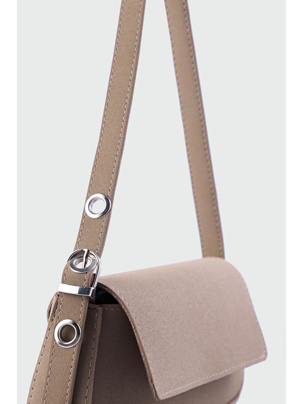 Bej Mirage Süet Omuz Çanta Vizon-1