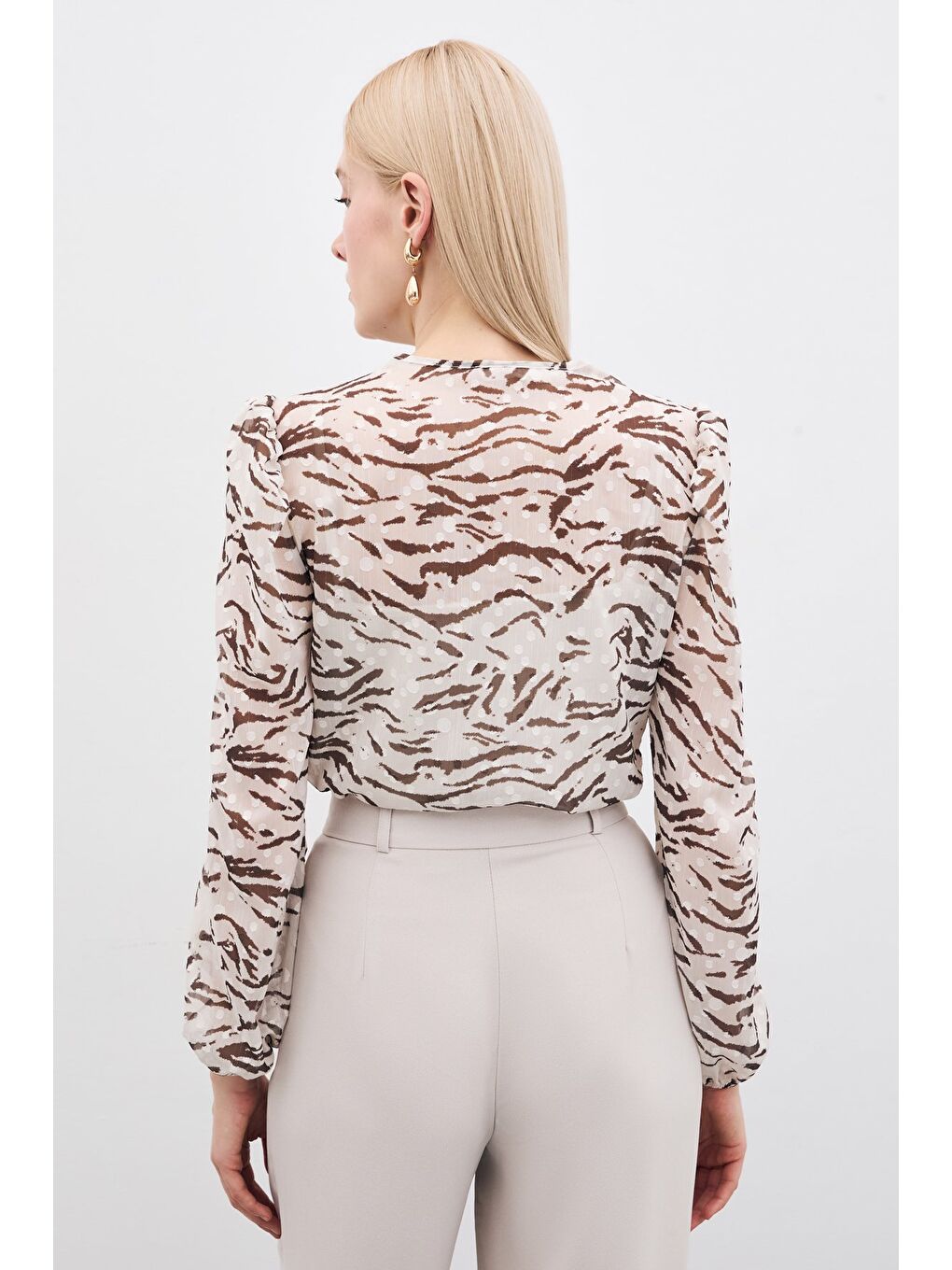 Puantiye Dokulu Bodysuit - Haki-4