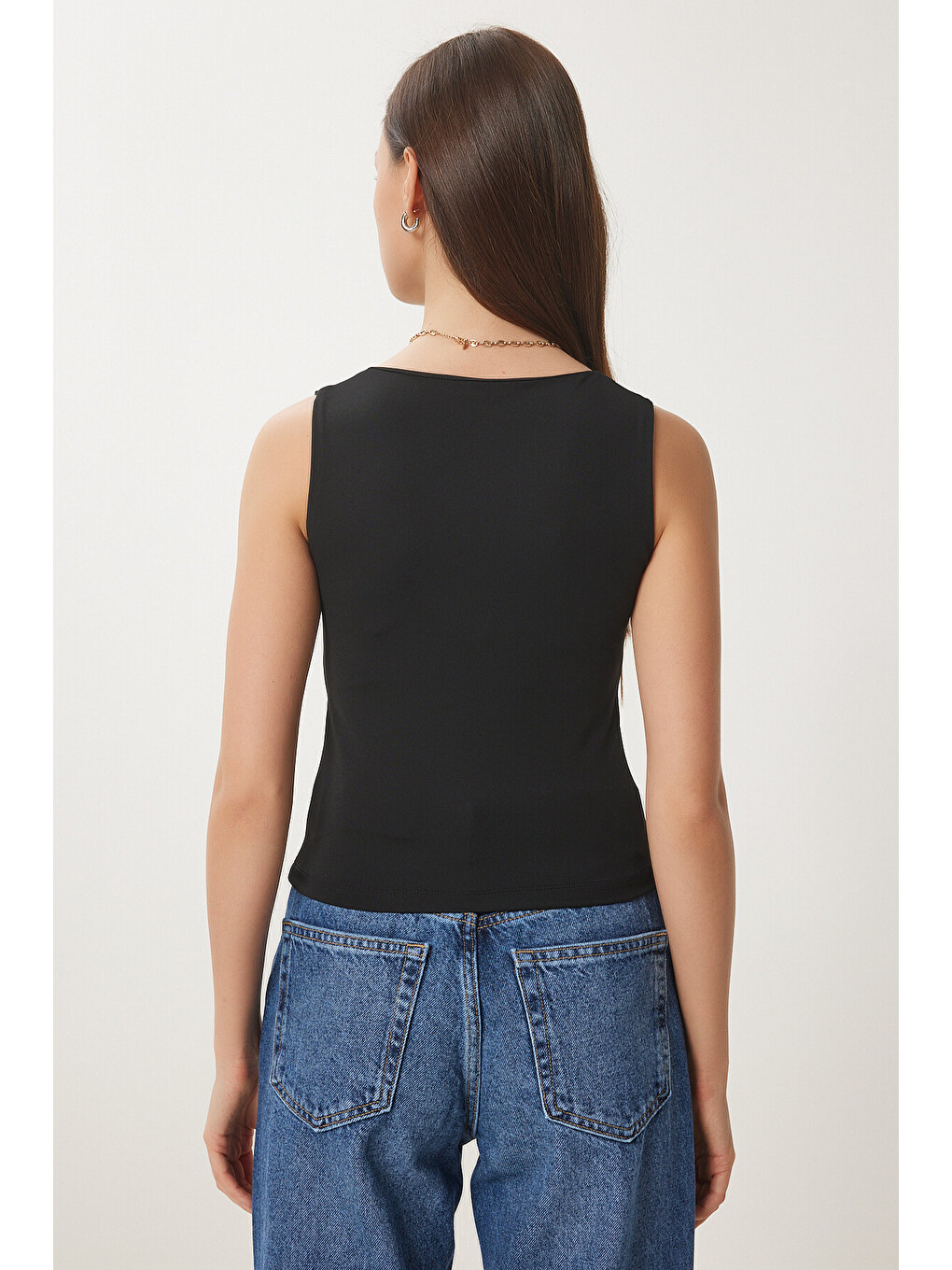 Siyah Kolsuz Sandy Bluz SİYAH LAN0029-3