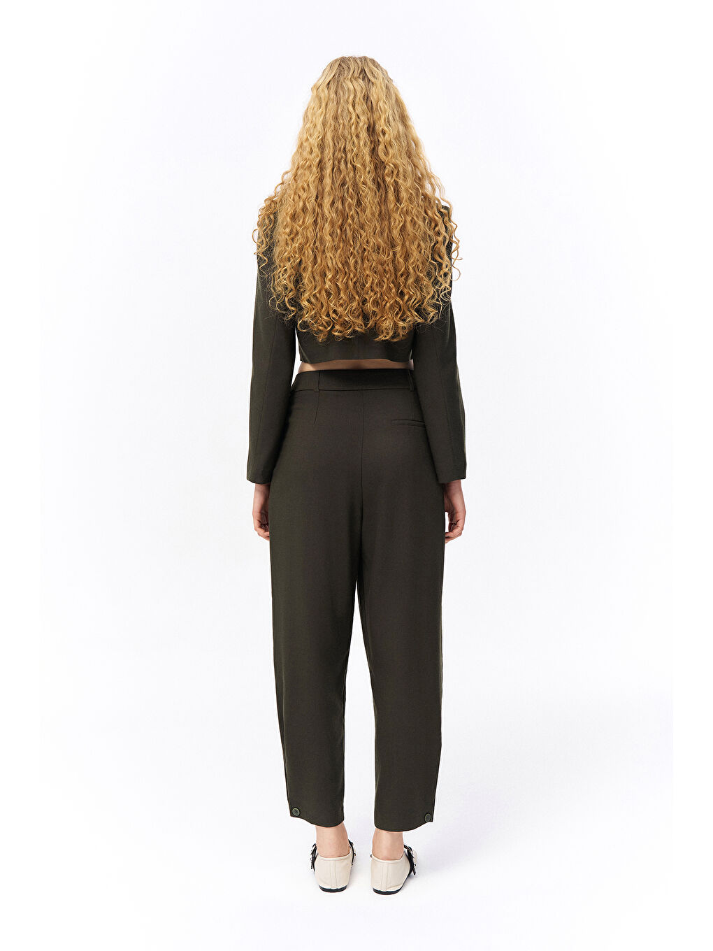 Pile Detaylı  Pantolon Haki-4